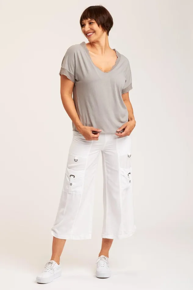 Clothing Crops XCVI Sumas Culotte White