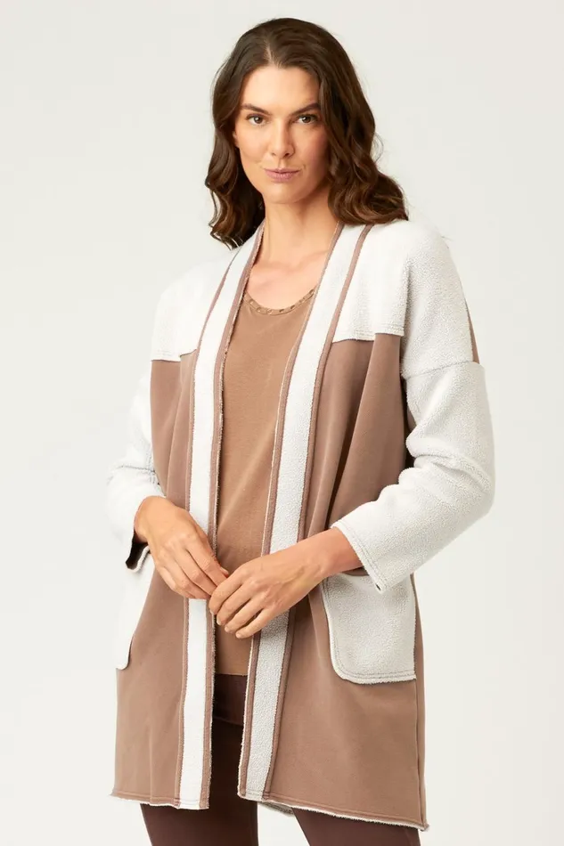 Clothing Jackets XCVI Edith Long Coat Cypress Bark Pigment