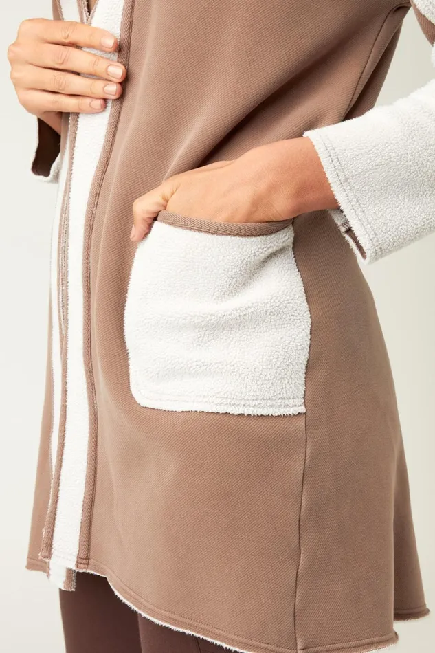 Clothing Jackets XCVI Edith Long Coat Cypress Bark Pigment
