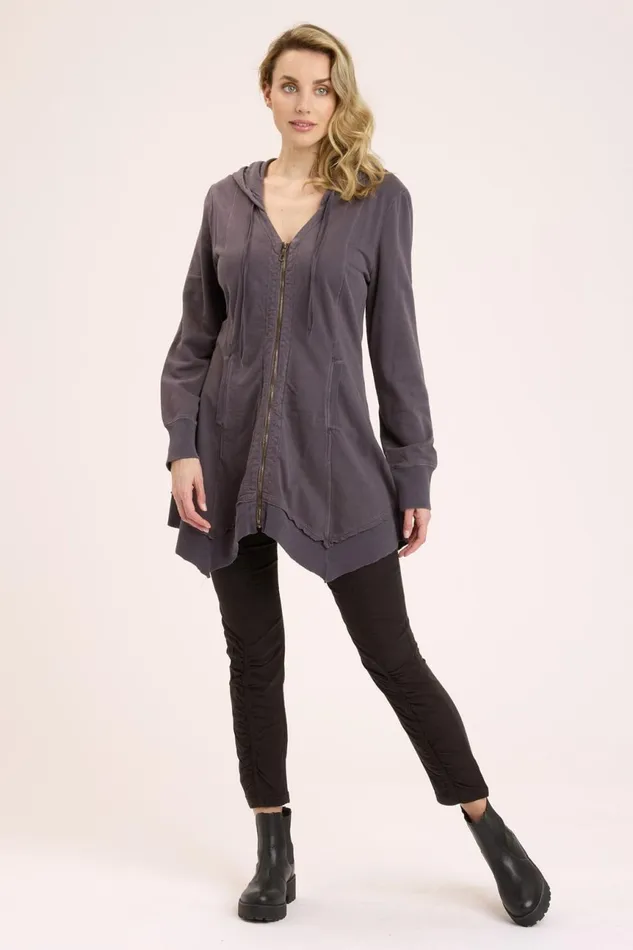 Clothing Jackets XCVI Fleece Mercantile Jacket Charcoal