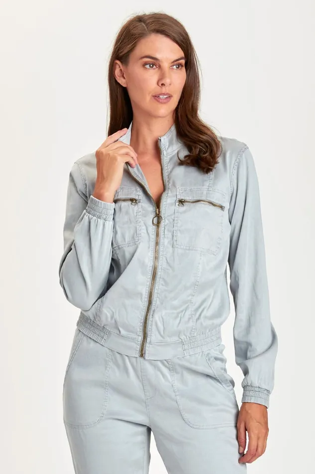 Clothing Jackets XCVI Quinn Bomber Soft Pebble Pigment