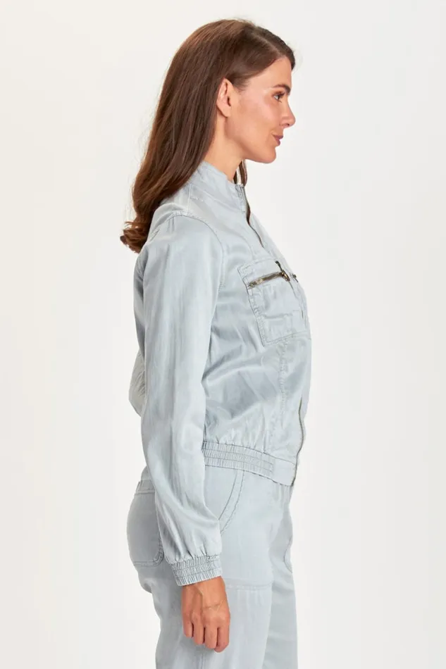 Clothing Jackets XCVI Quinn Bomber Soft Pebble Pigment