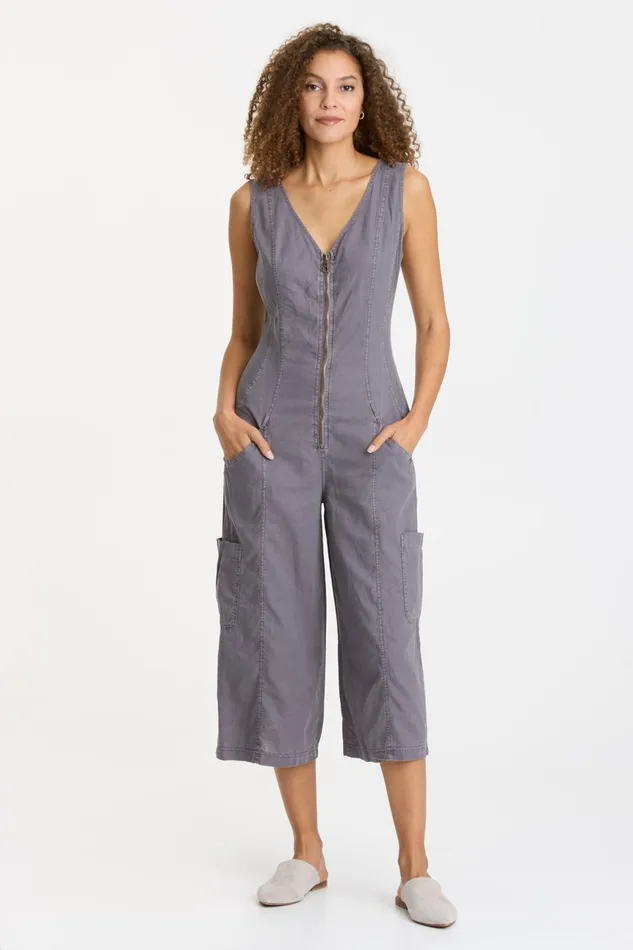 Clothing Jumpsuits XCVI Linen Norris Jumpsuit Nebulous Pigment