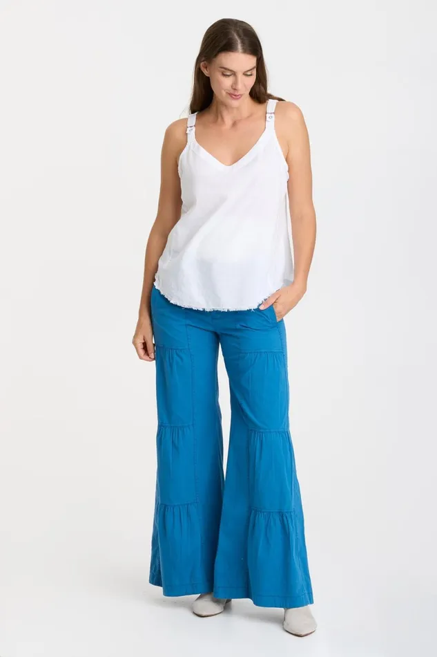 Clothing Pants XCVI Terraced Wide Leg Pant Poseidon Pigment