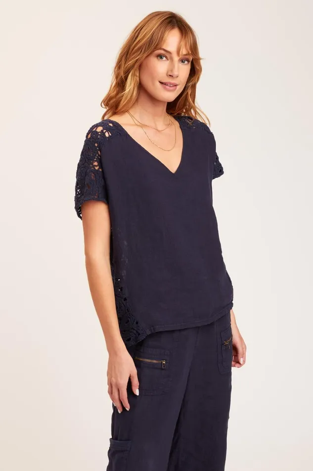 Clothing ShirtsBlouses XCVI Chastain Top Navy