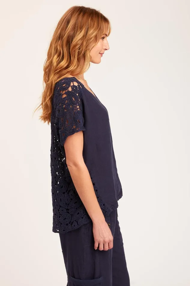 Clothing ShirtsBlouses XCVI Chastain Top Navy