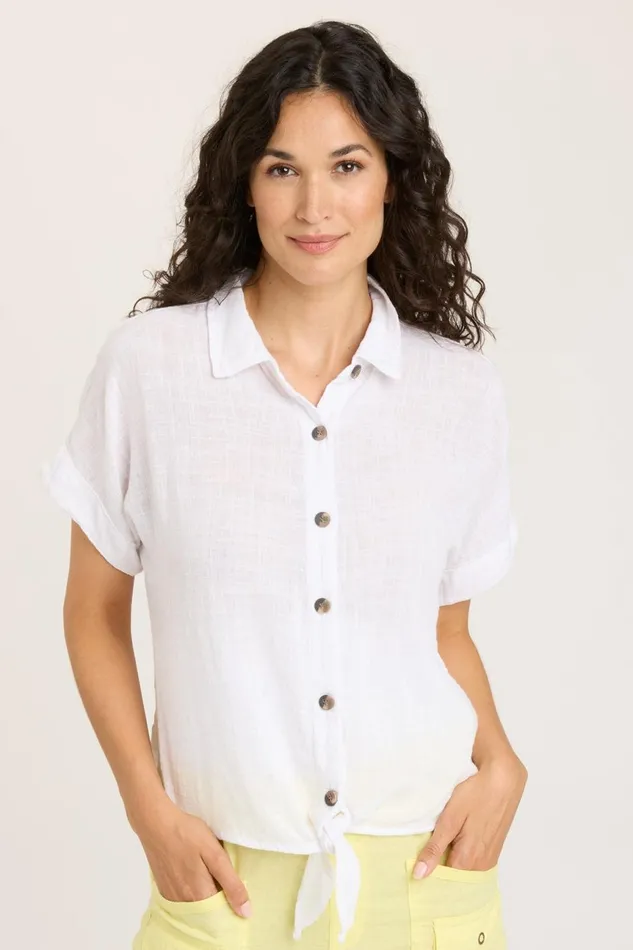 Clothing ShirtsBlouses XCVI Gauze Teagan Tie Top White