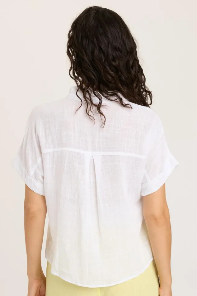 Clothing ShirtsBlouses XCVI Gauze Teagan Tie Top White
