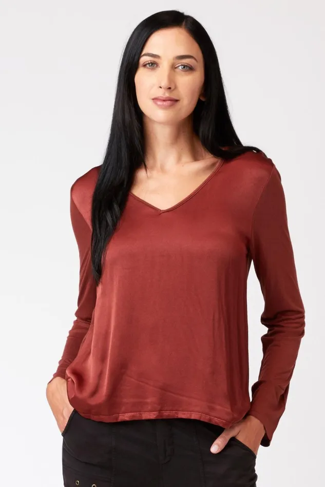Clothing ShirtsBlouses XCVI Kalvin Top Makore Pigment