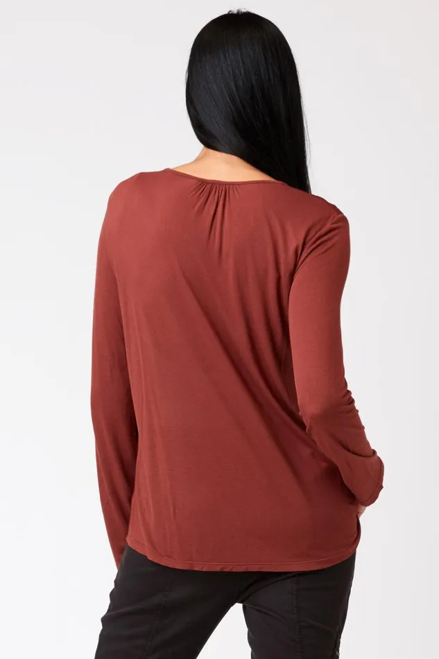 Clothing ShirtsBlouses XCVI Kalvin Top Makore Pigment