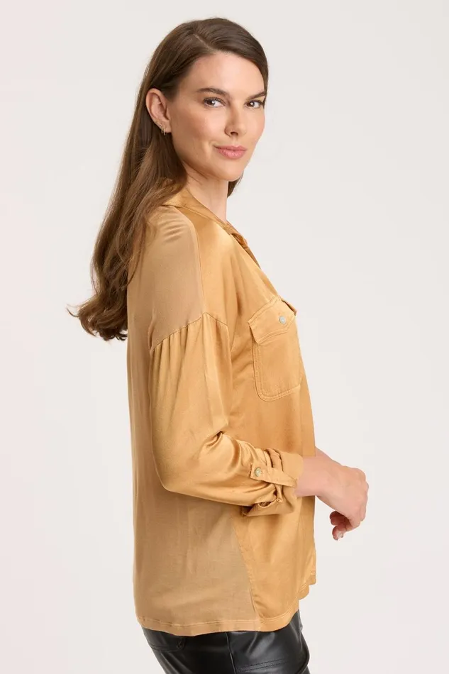 Clothing ShirtsBlouses XCVI Ludolf ButtonUp Warm Butterscotch