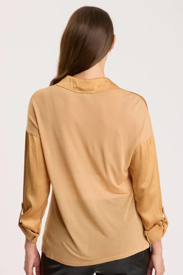 Clothing ShirtsBlouses XCVI Ludolf ButtonUp Warm Butterscotch