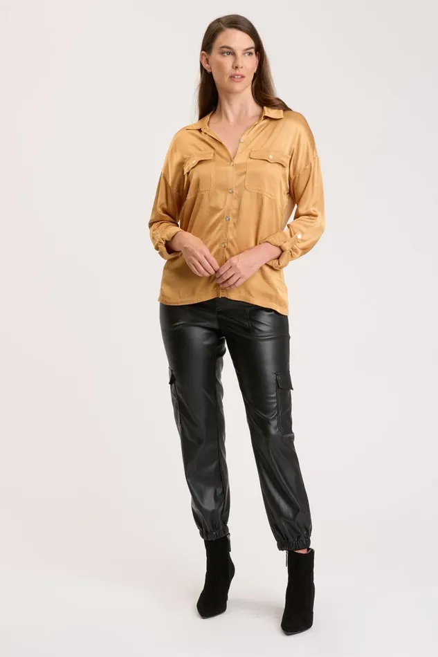 Clothing ShirtsBlouses XCVI Ludolf ButtonUp Warm Butterscotch