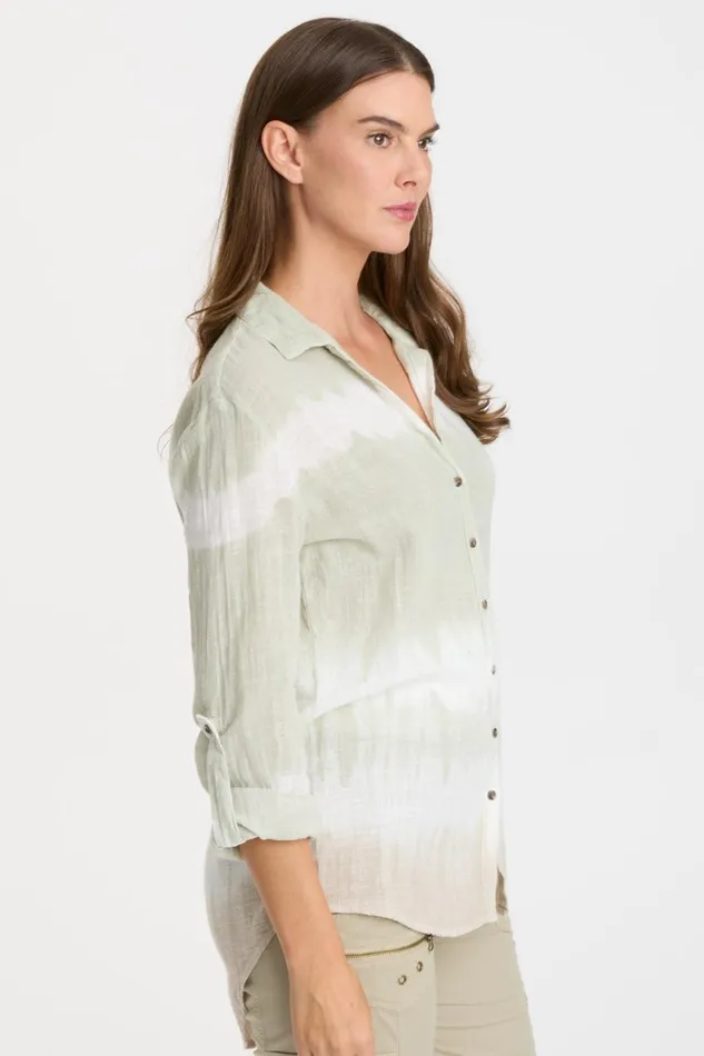 Clothing ShirtsBlouses XCVI Porter Blouse Caravel Wash Meadow