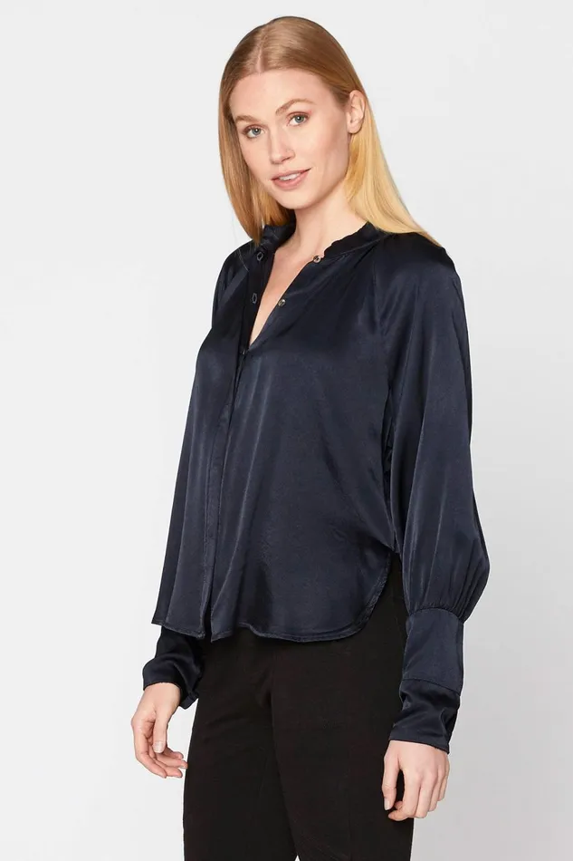 Clothing ShirtsBlouses XCVI Thomasin Blouse Anchor Navy
