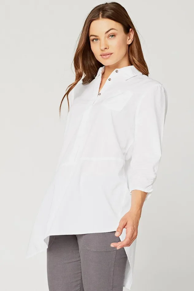 Clothing ShirtsBlouses XCVI Twist ButtonDown Top White