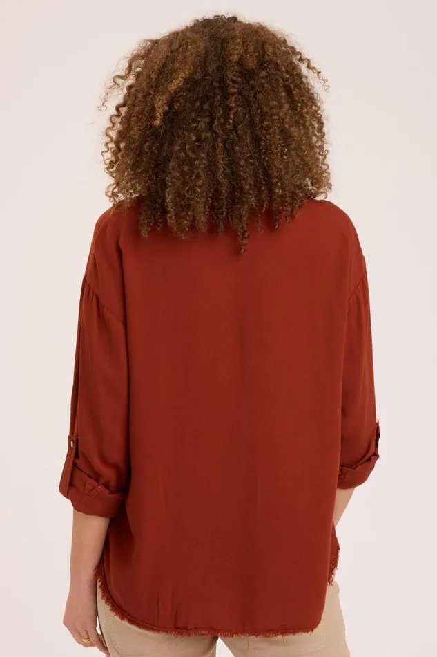 Clothing ShirtsBlouses XCVI Voile Babin ButtonUp Campfire Pigment