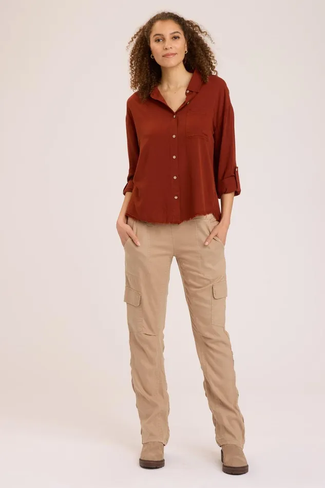 Clothing ShirtsBlouses XCVI Voile Babin ButtonUp Campfire Pigment