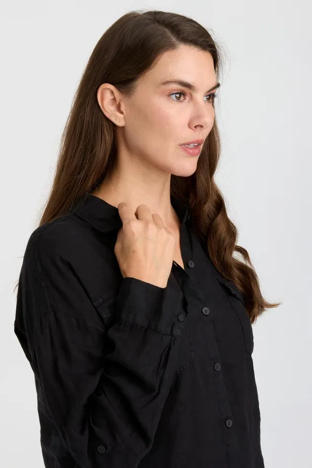 Clothing ShirtsBlouses XCVI Whitson ButtonUp Black