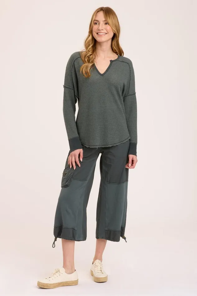 Clothing Sweatshirts XCVI Bullock VNeck Pullover Hawthorn Leaf