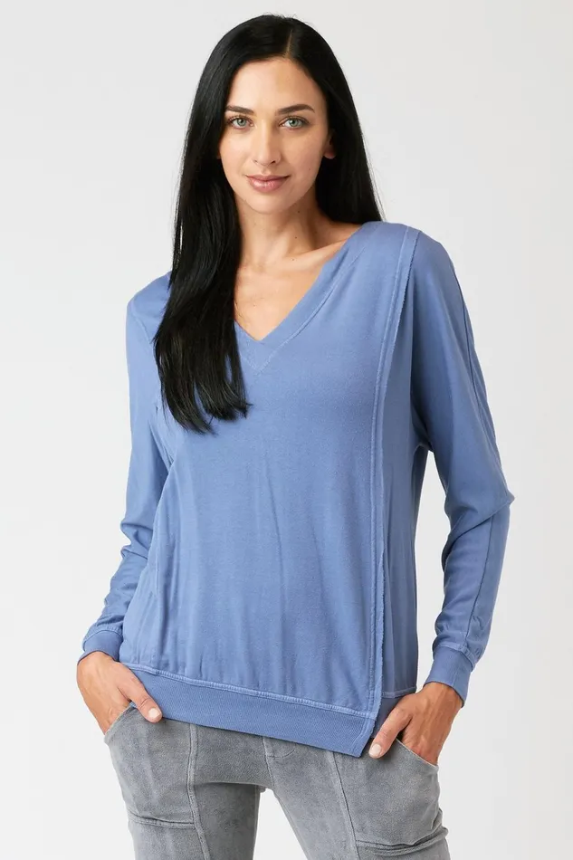Clothing Sweatshirts XCVI Hotah Pullover Light Cornflower