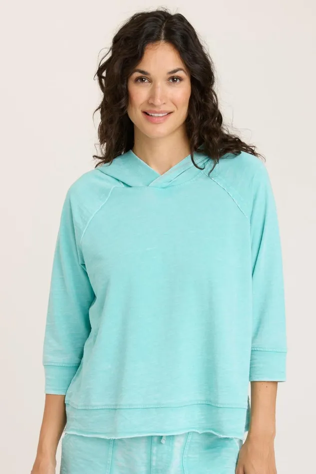 Clothing Sweatshirts XCVI Shula Hoodie Undine Burnout