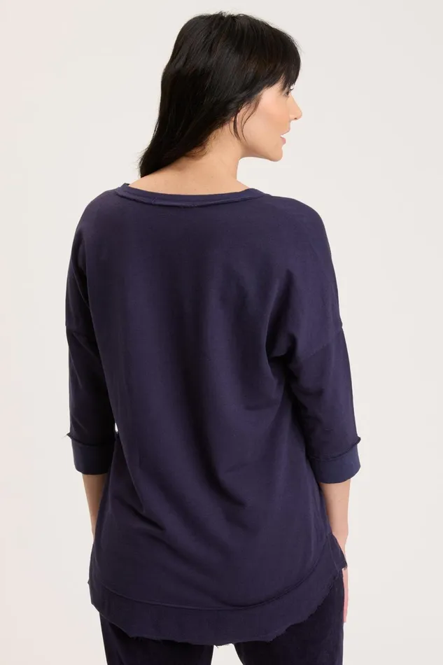 Clothing Sweatshirts XCVI Terry Fira Pullover Navy