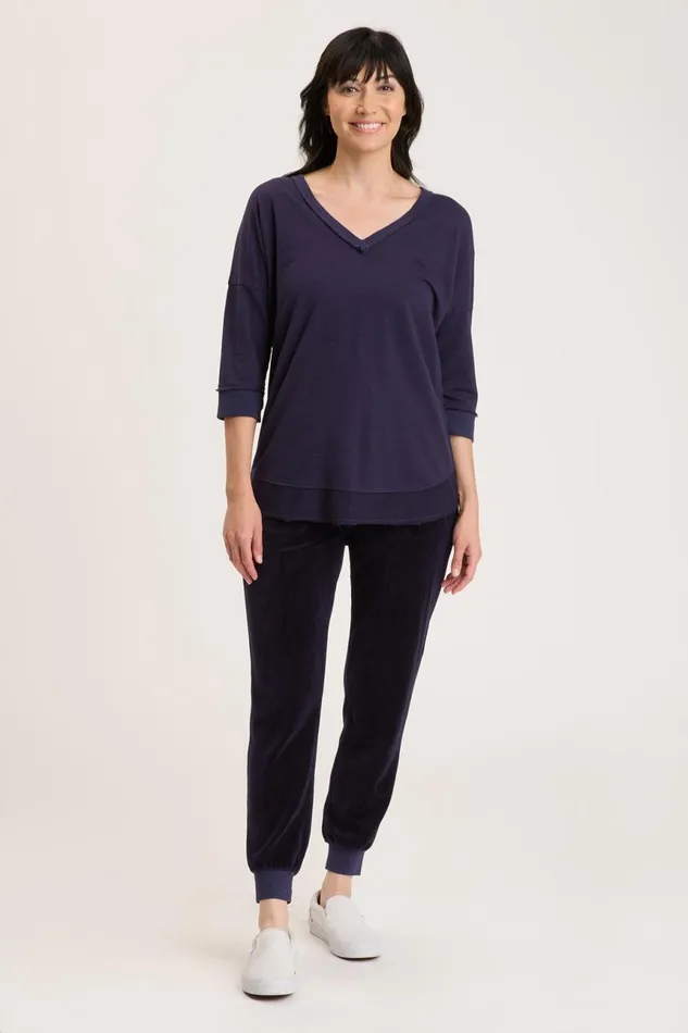 Clothing Sweatshirts XCVI Terry Fira Pullover Navy