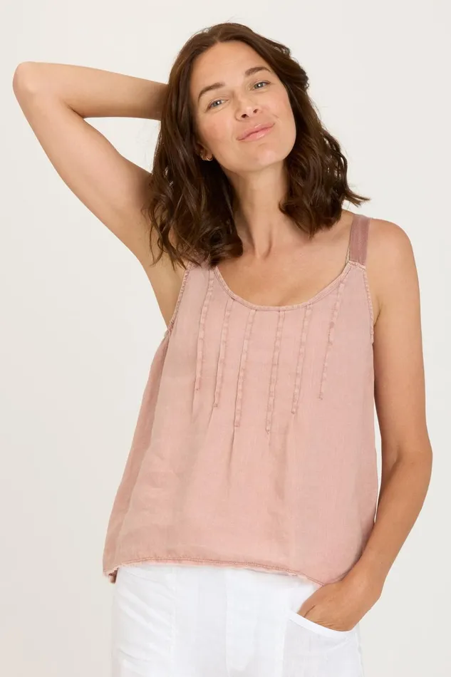 Clothing Tanks XCVI Shawnie Tank Hydrangea Pigment