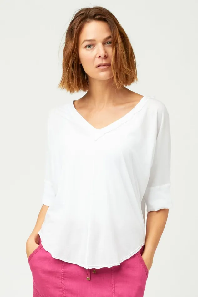 Clothing Tees XCVI Gardiner Banded Sleeve Top White