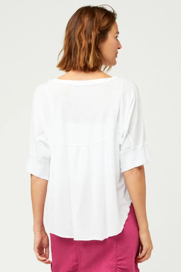 Clothing Tees XCVI Gardiner Banded Sleeve Top White