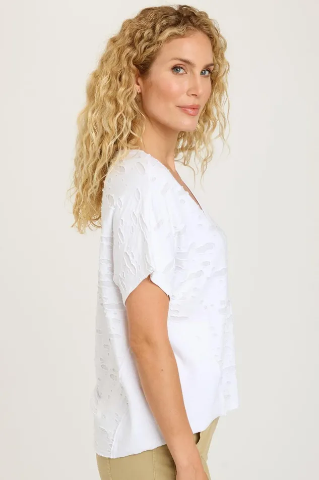 Clothing Tees XCVI Langston Top White