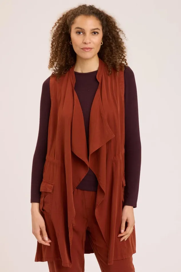 Clothing Vests XCVI Twill Slade Vest Campfire Pigment