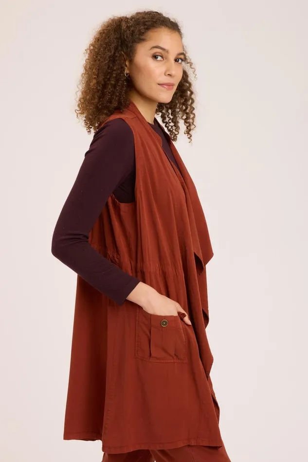 Clothing Vests XCVI Twill Slade Vest Campfire Pigment