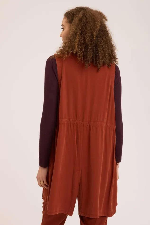 Clothing Vests XCVI Twill Slade Vest Campfire Pigment