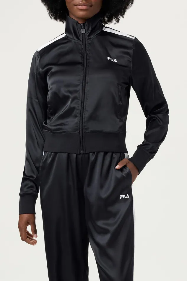 Coats and Jackets Women Fila Satin Track Jacket Coats and Jackets Women Fila Satin Track Jacket