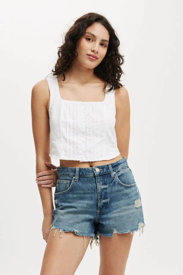 Corset Cami White Women Cotton On Tops