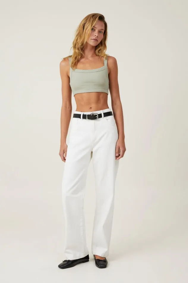 Cory Micro Crop Tank Desert Sage Women Cotton On Tops