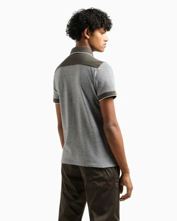 Cotton Polo With Contrasting Details Green Men Armani Polo Shirts Cotton Polo With Contrasting Details Green Men Armani Polo Shirts