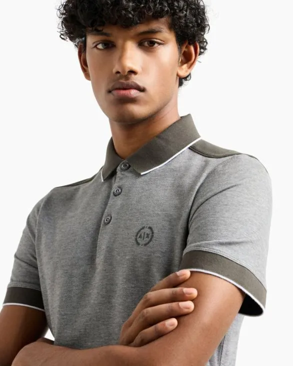 Cotton Polo With Contrasting Details Green Men Armani Polo Shirts Cotton Polo With Contrasting Details Green Men Armani Polo Shirts
