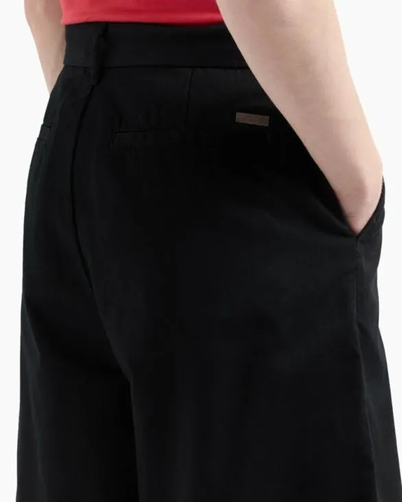 Cotton Twill Bermuda Shorts Black Men Armani Trousers And Shorts Cotton Twill Bermuda Shorts Black Men Armani Trousers And Shorts