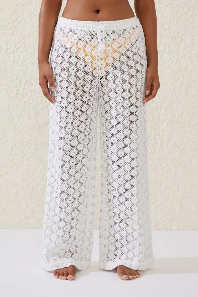 Crochet Beach Pant Whitecrochet Women Cotton On Pants