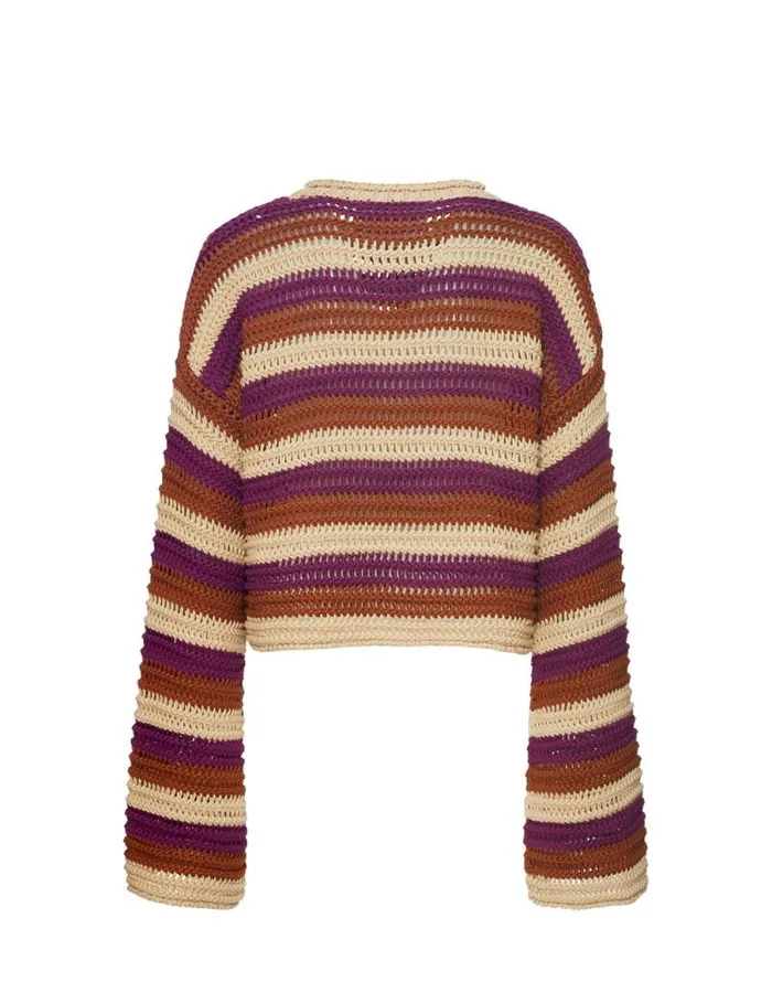 Crop Sweater Multicolor Ivory Women La Double J Knitwear Crop Sweater Multicolor Ivory Women La Double J Knitwear
