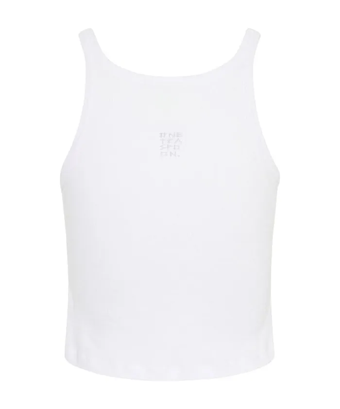CROPPED BOWER BIRD RIBBED TANK TOP WHITE Women One Teaspoon Tees and Tanks CROPPED BOWER BIRD RIBBED TANK TOP WHITE Women One Teaspoon Tees and Tanks