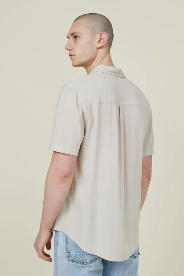 Cuban Short Sleeve Shirt Stone Men Cotton On Tees and Tanks Cuban Short Sleeve Shirt Stone Men Cotton On Tees and Tanks