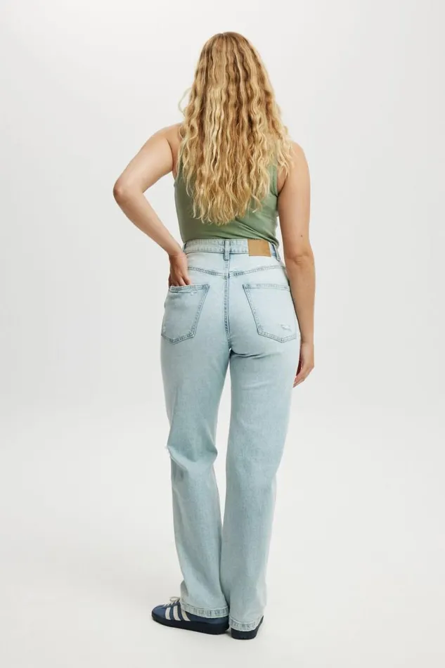Curvy Stretch Straight Jean Crystal Blue Rip Women Cotton On Pants Curvy Stretch Straight Jean Crystal Blue Rip Women Cotton On Pants