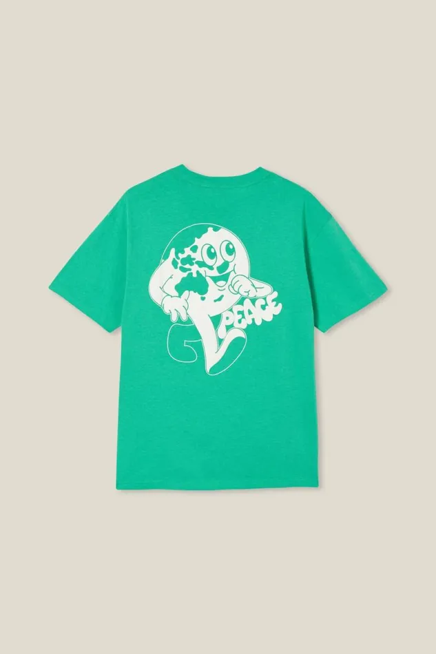 Dabsmyla Loose Fit TShirt Lcn Dab Jade Cream World Peace Men Cotton On Tees and Tanks