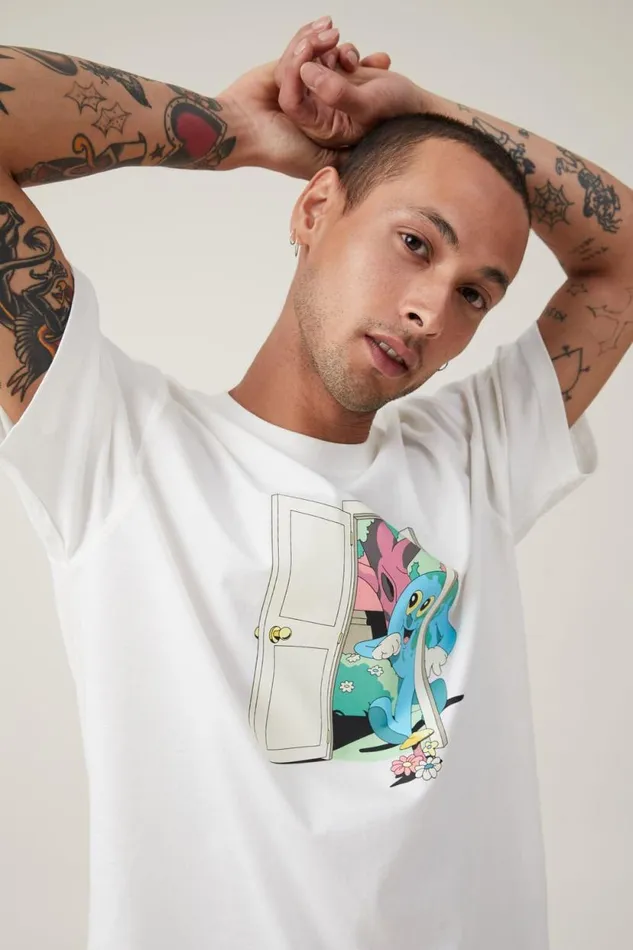 Dabsmyla Loose Fit TShirt Lcn Dab Vintage White World Peace Men Cotton On Tees and Tanks Dabsmyla Loose Fit TShirt Lcn Dab Vintage White World Peace Men Cotton On Tees and Tanks