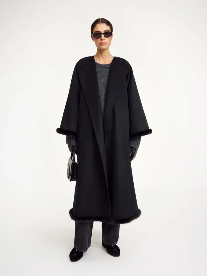 Dalimas Wool Coat Black Women By Malene Birger Coats and Jackets