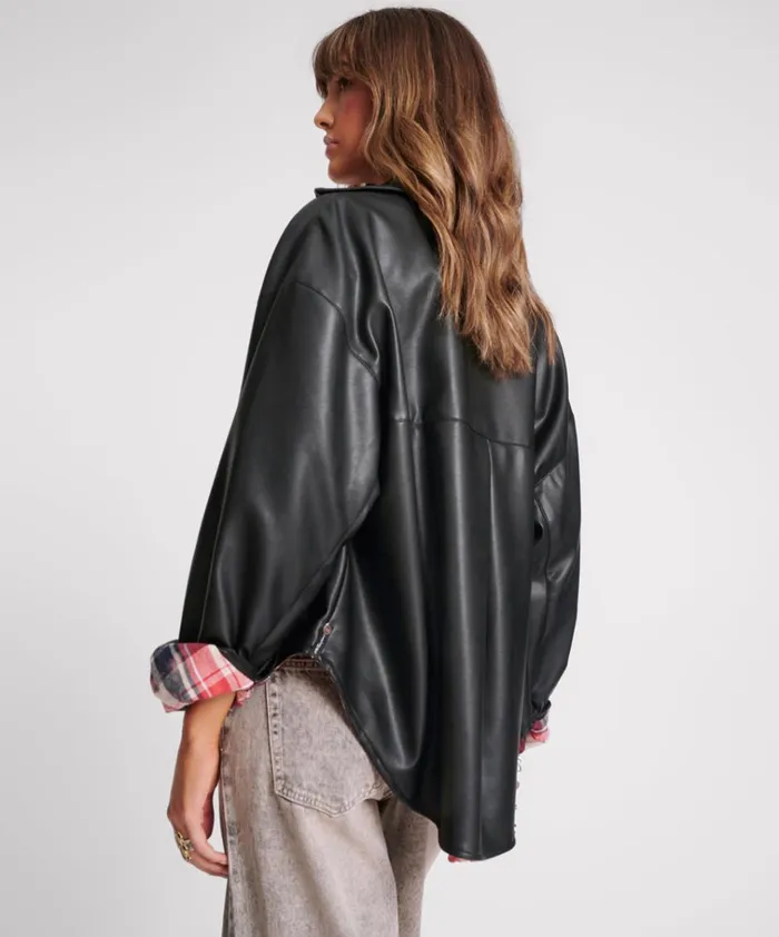 DARIA FAUX LEATHER FLANNEL SHACKET Women One Teaspoon Jackets